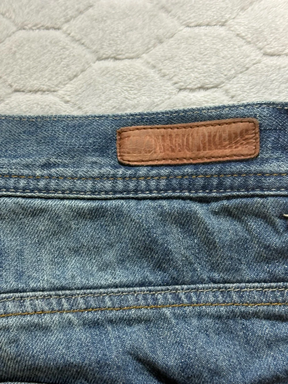 Iron Workers Motorcycle Riding Jeans 42x32 Mesh Lined Double Knee Denim